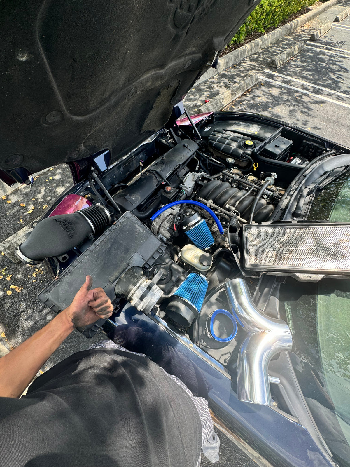 My Corvette being worked on