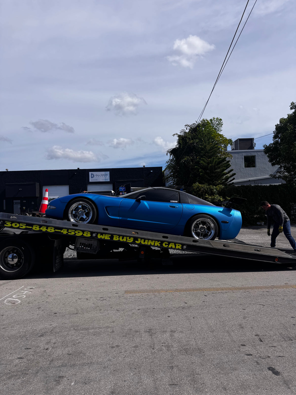 My Corvette being worked on