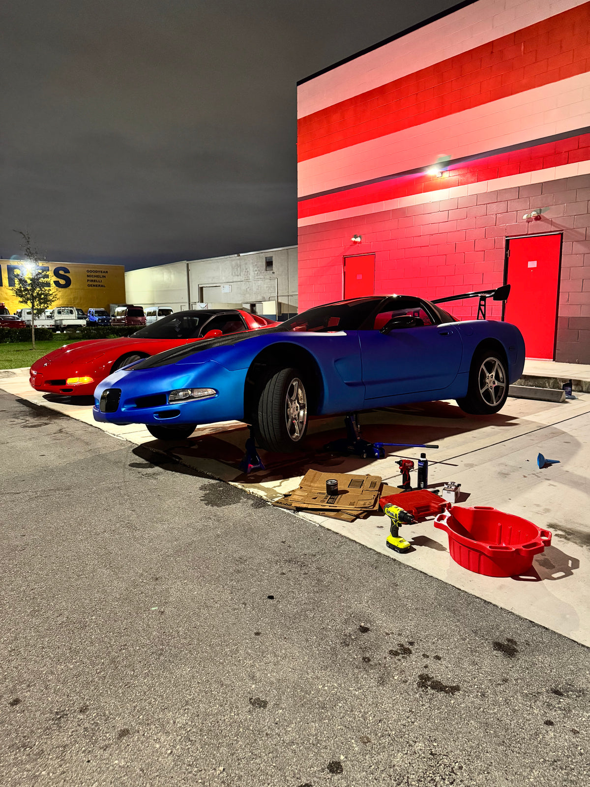 My Corvette being worked on