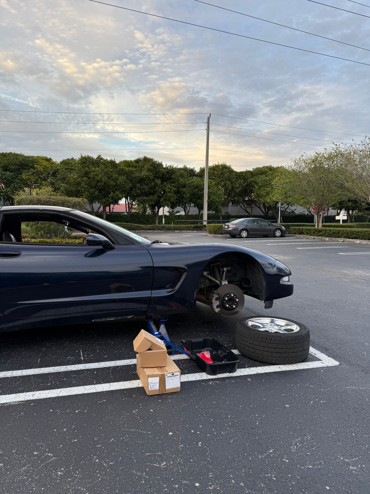 My Corvette being worked on