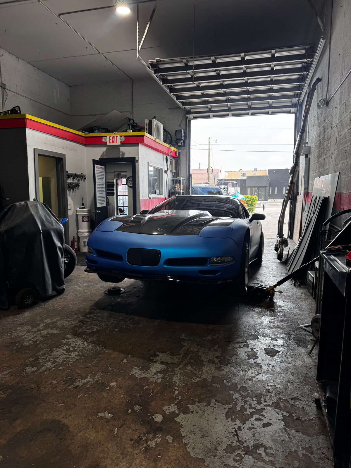 My Corvette being worked on