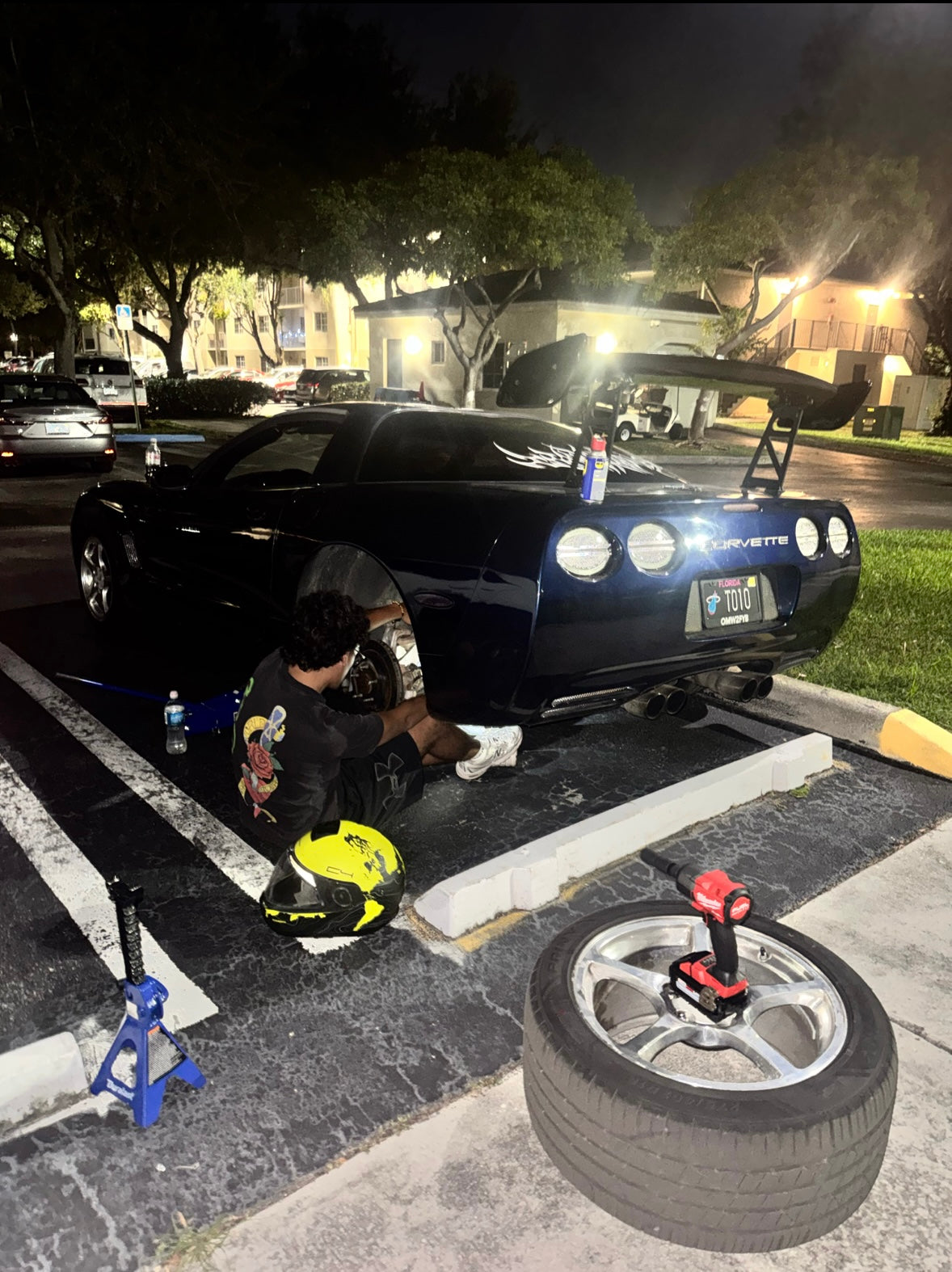 My Corvette being worked on