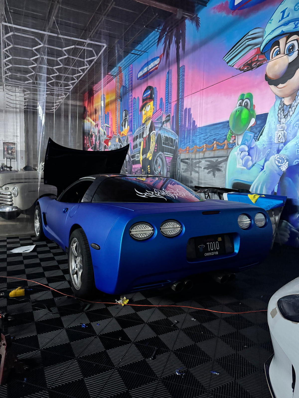 My Corvette being worked on