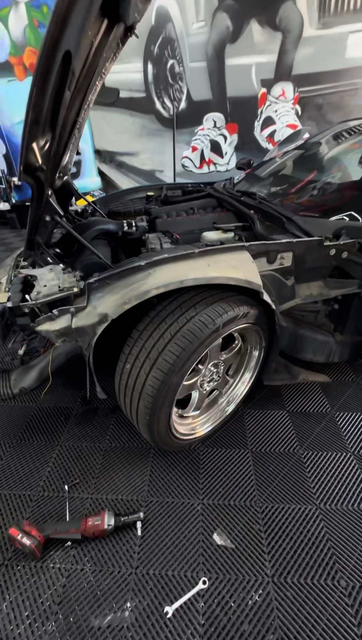 My Corvette being worked on