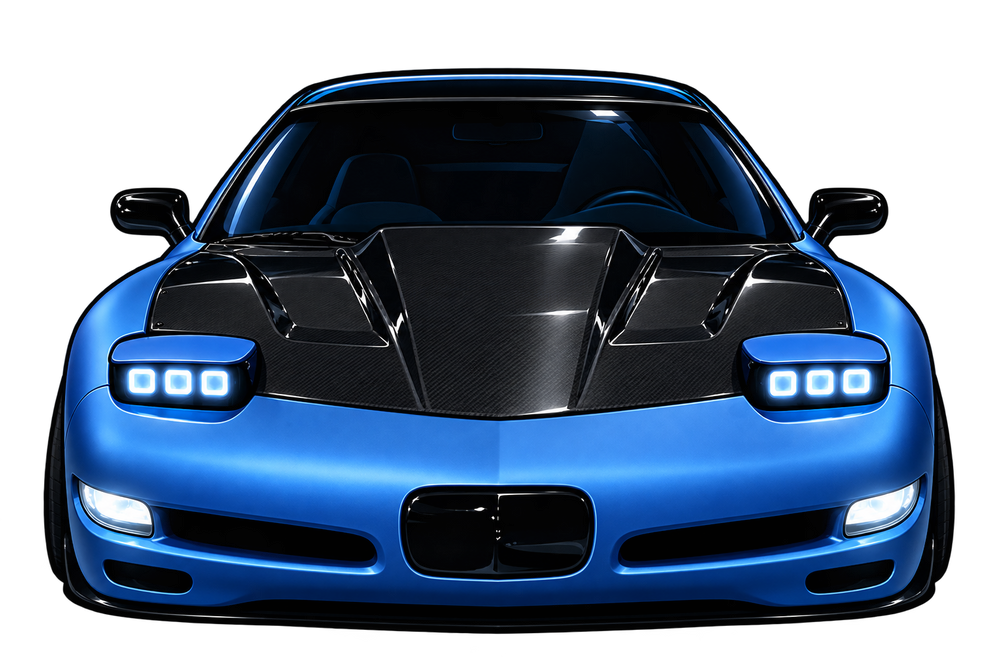 My satin blue Corvette artwork